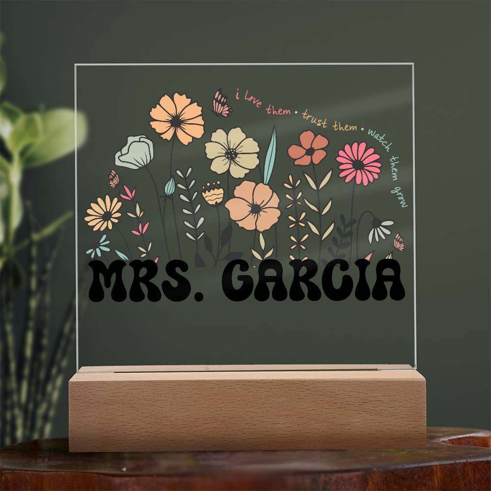 Teacher Square Acrylic Plaque 6