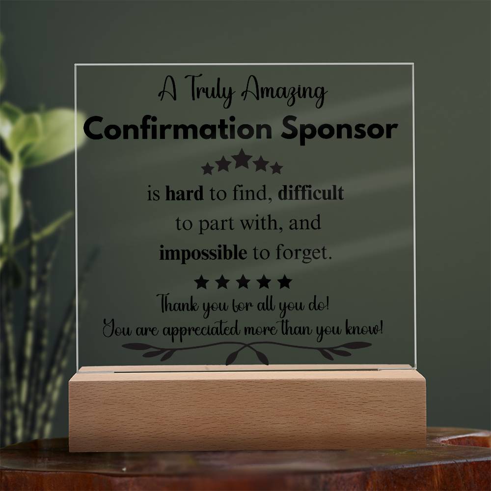 Personalized Confirmation Sponsor Gift - Acrylic Square Plaque