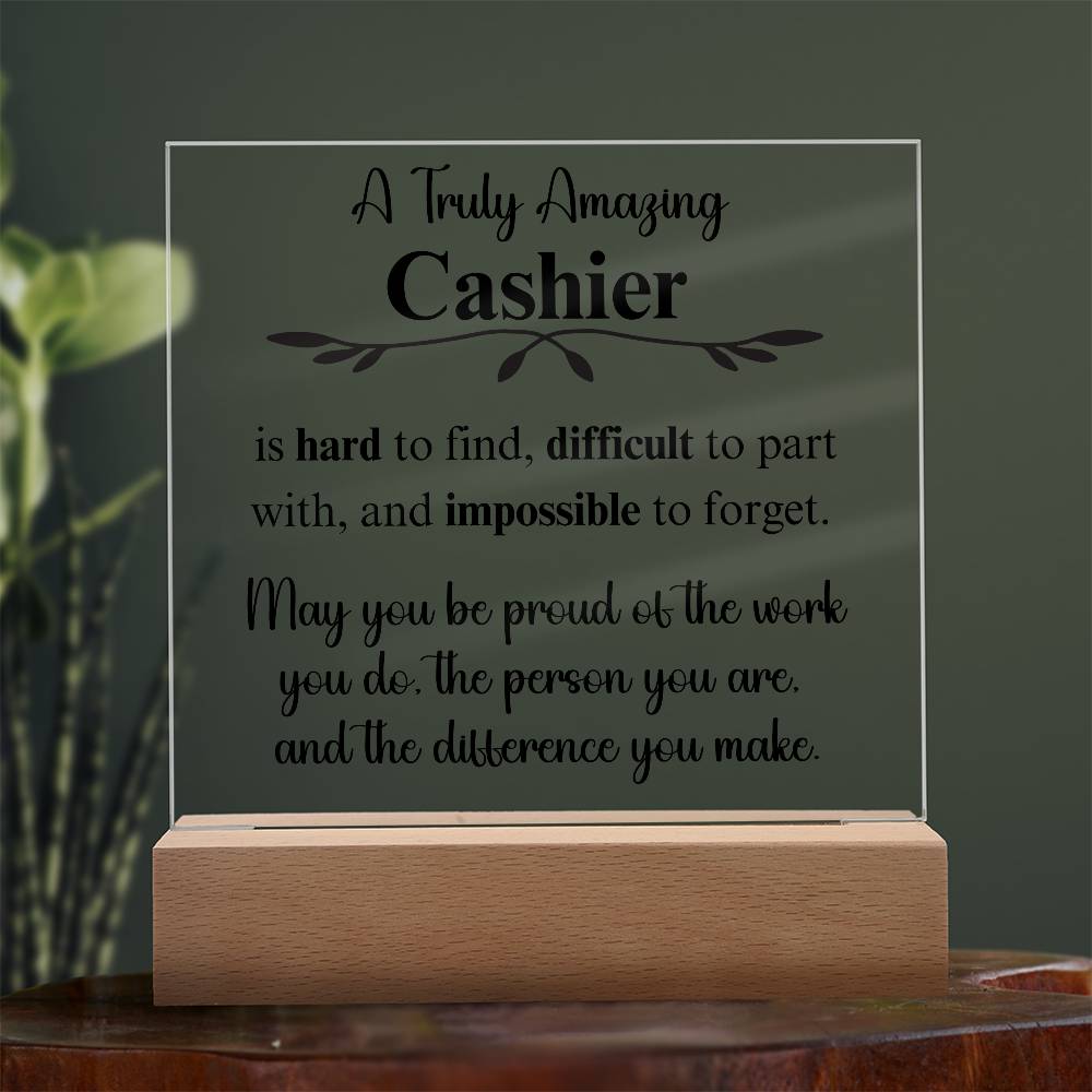 Personalized Cashier Gift - Acrylic Square Plaque