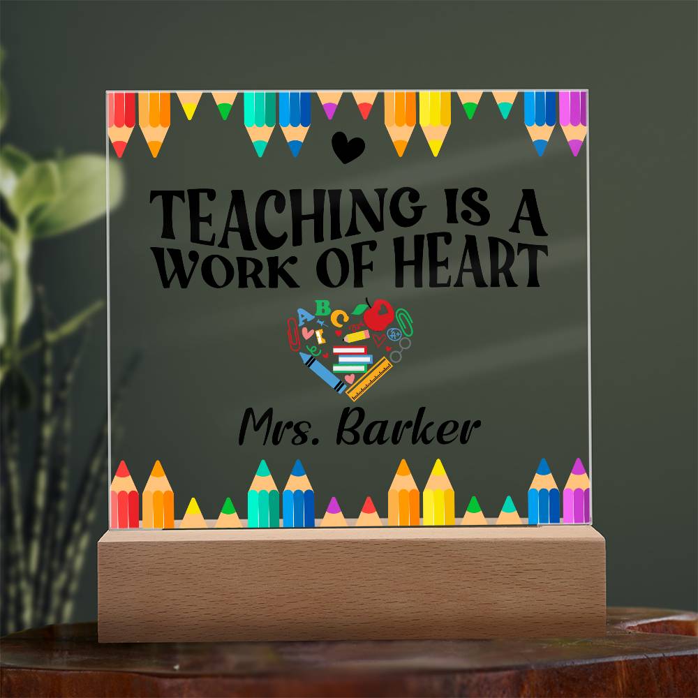 Teacher Square Acrylic Plaque 11