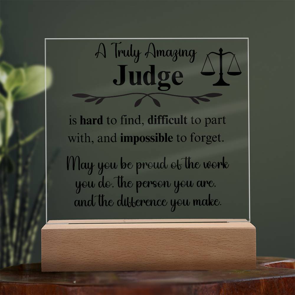Personalized Judge Gift - Acrylic Square Plaque