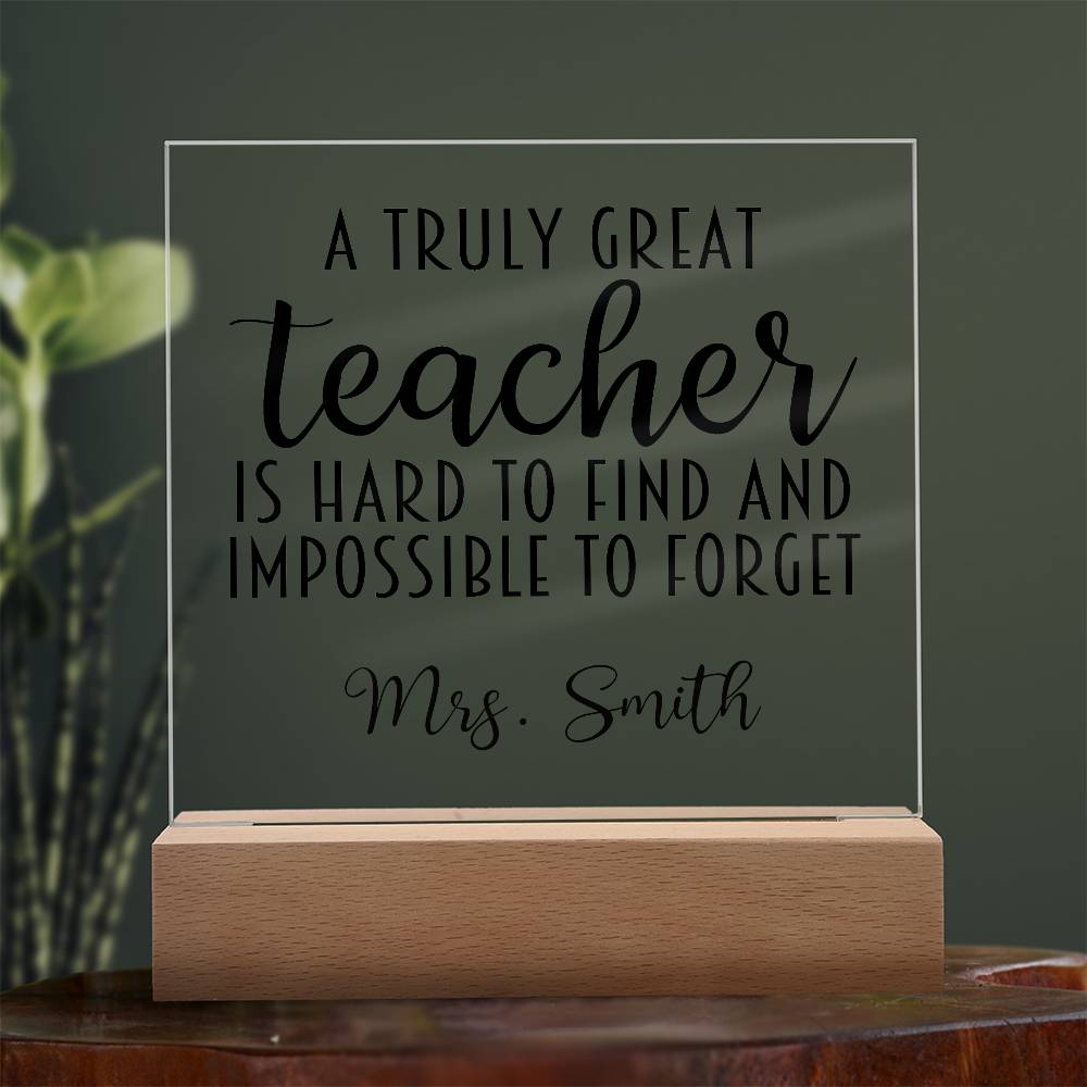 Teacher Square Acrylic Plaque 18