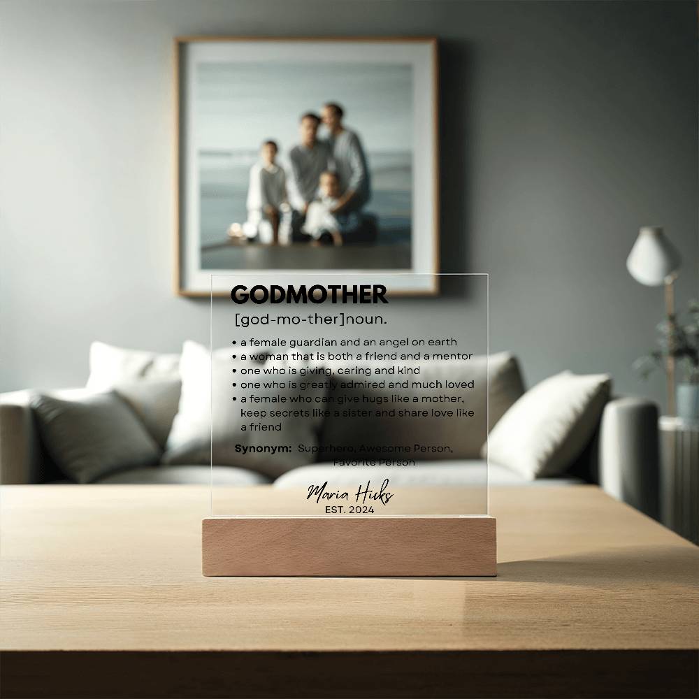 Personalized Godparents Gift 4 - Acrylic Square Plaque