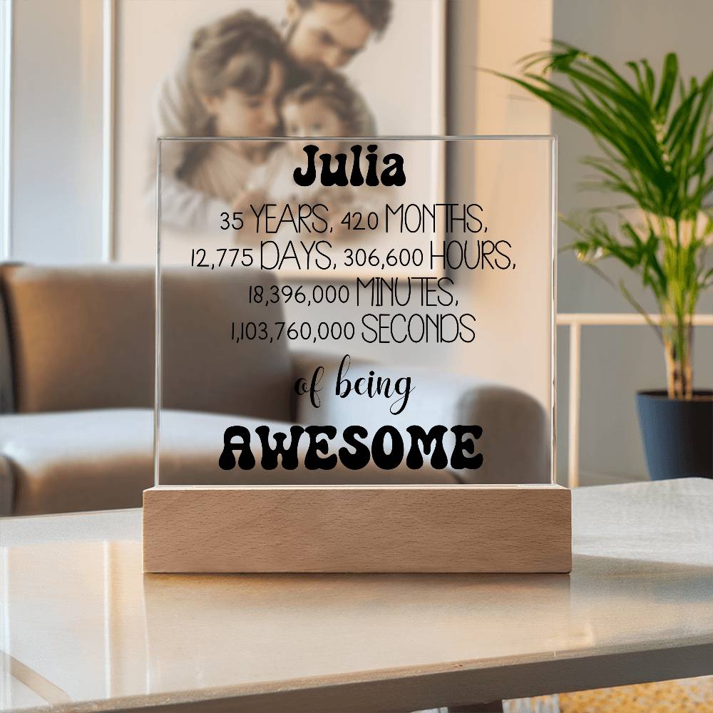 Happy 35th Birthday Personalized Gift Acrylic Plaque