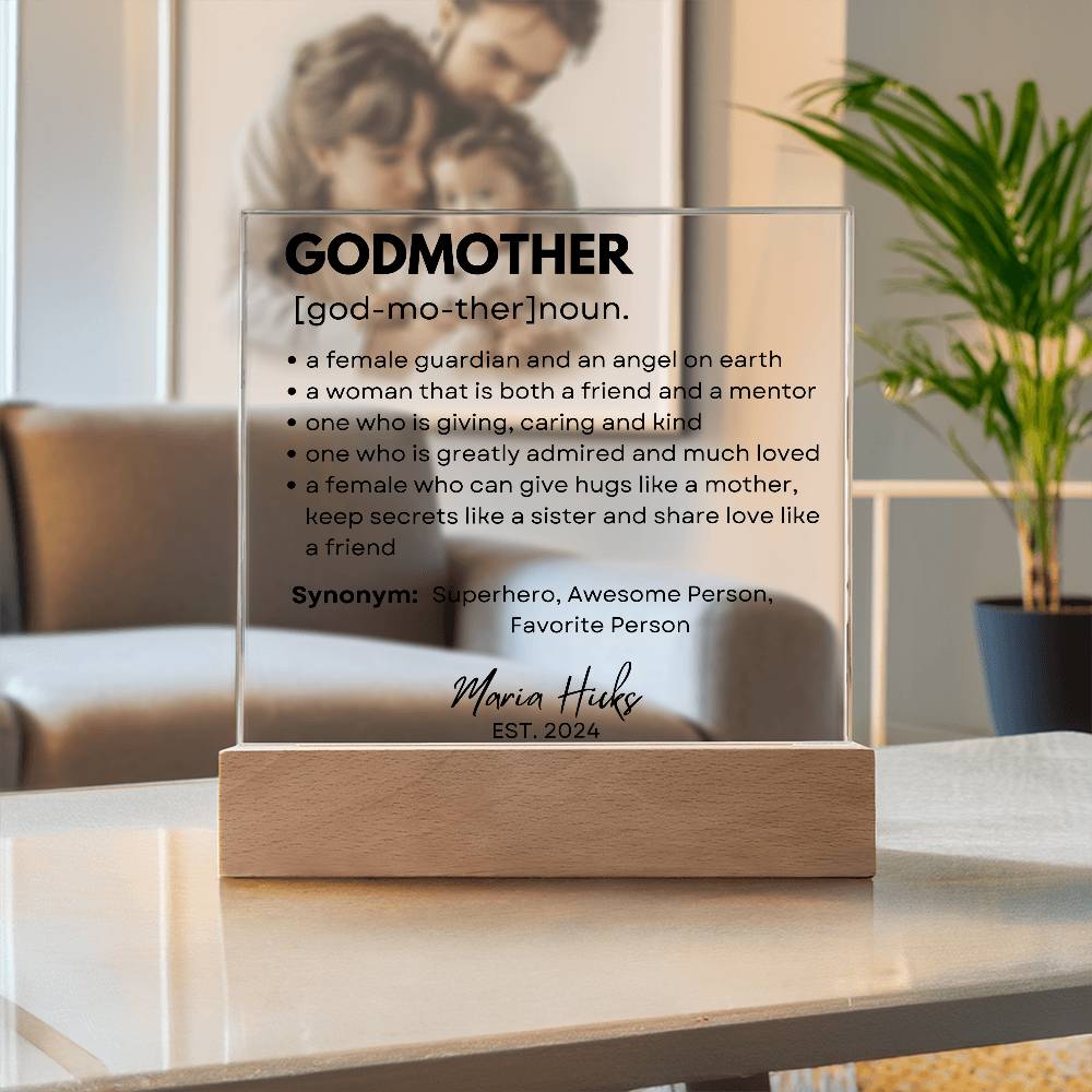Personalized Godparents Gift 4 - Acrylic Square Plaque