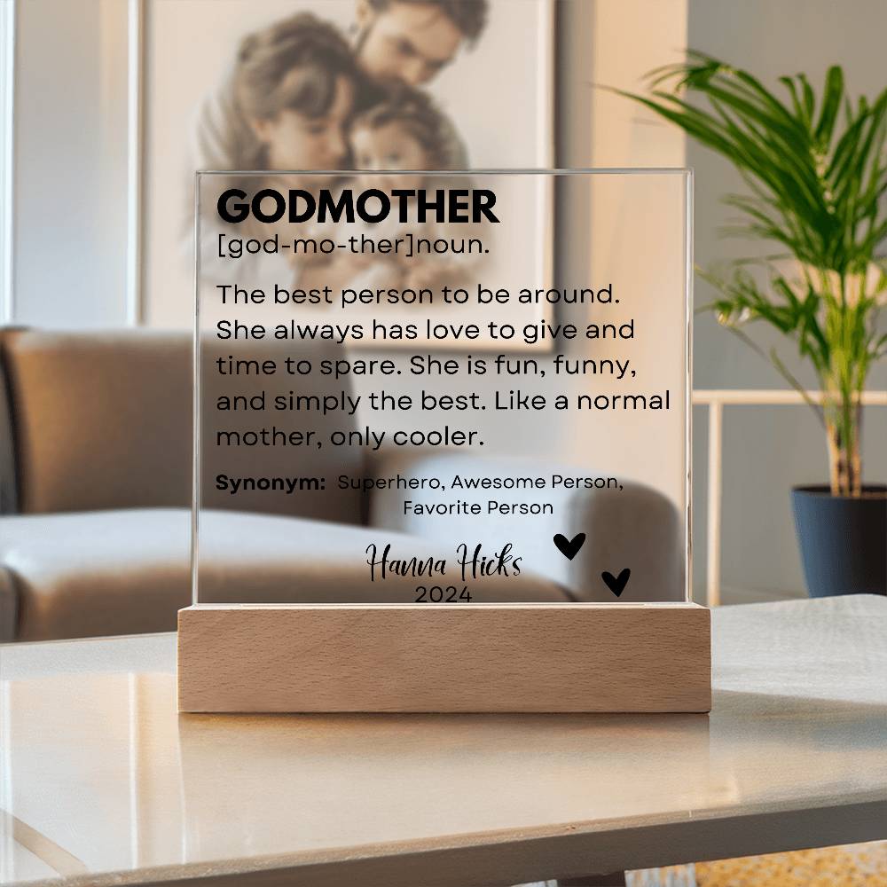 Personalized Godparents Gift 6 - Acrylic Square Plaque