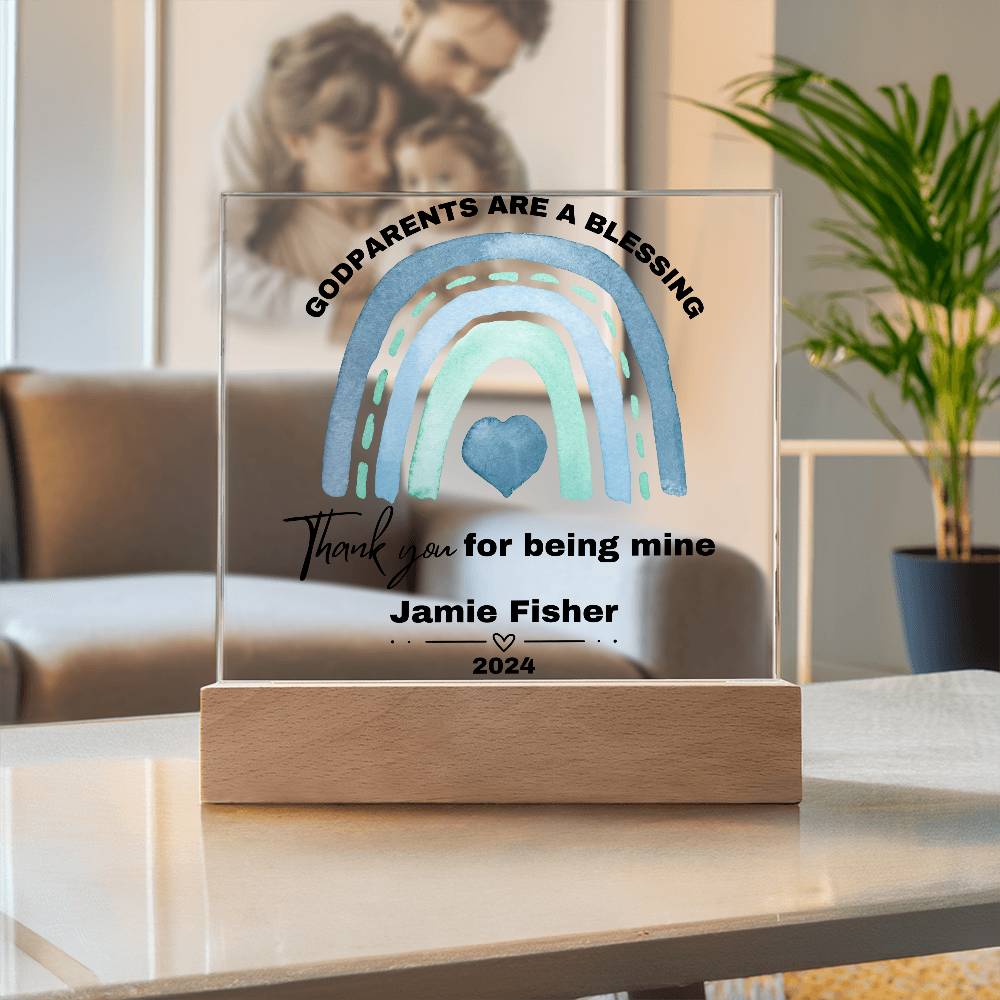 Personalized Godparents Gift 2 - Acrylic Square Plaque