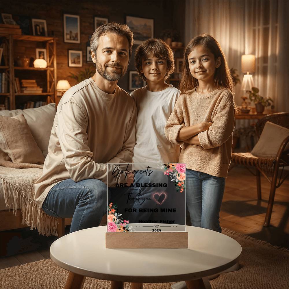 Personalized Godparents Gift 3 - Acrylic Square Plaque