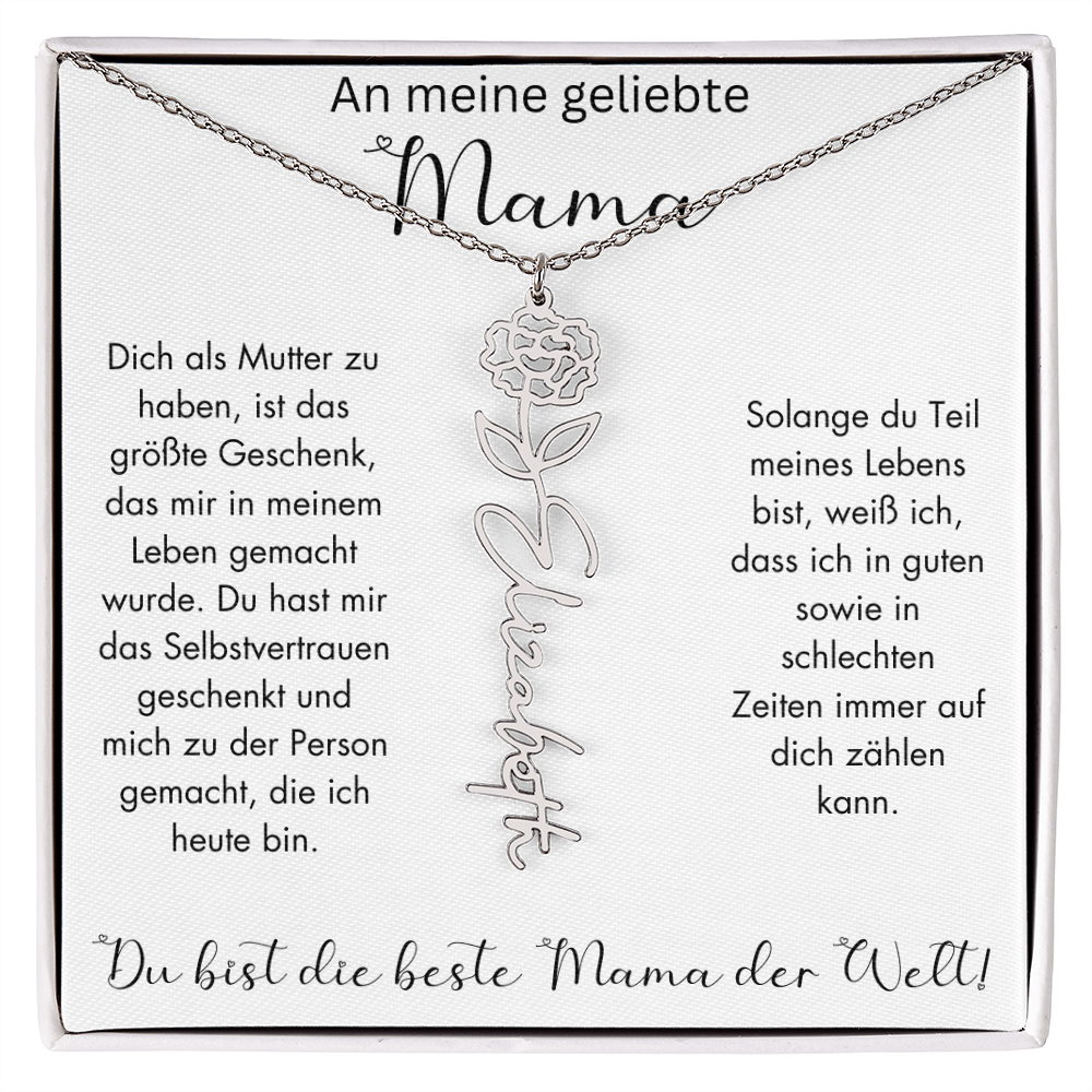 Geburtsblumen Namenskette für Mama