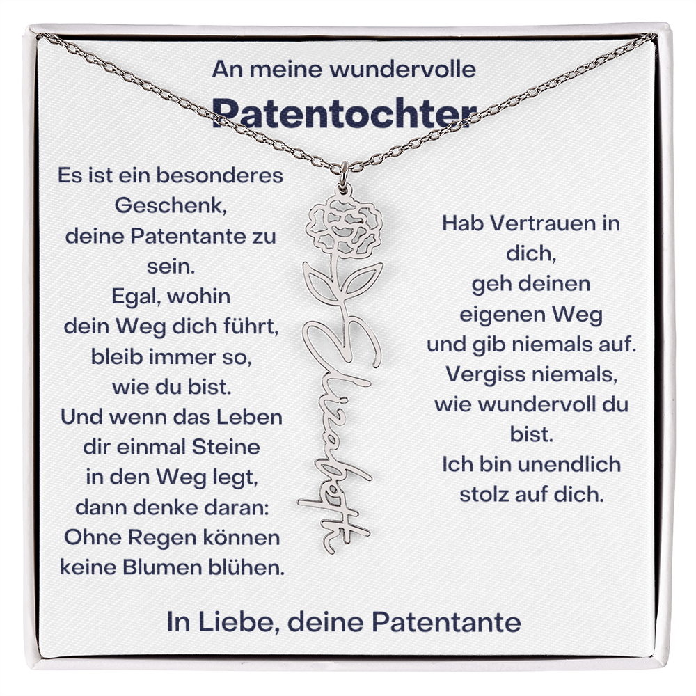 Personalisierte Geburtsblumen Kette Für Patentochter Geschenk von Patentante