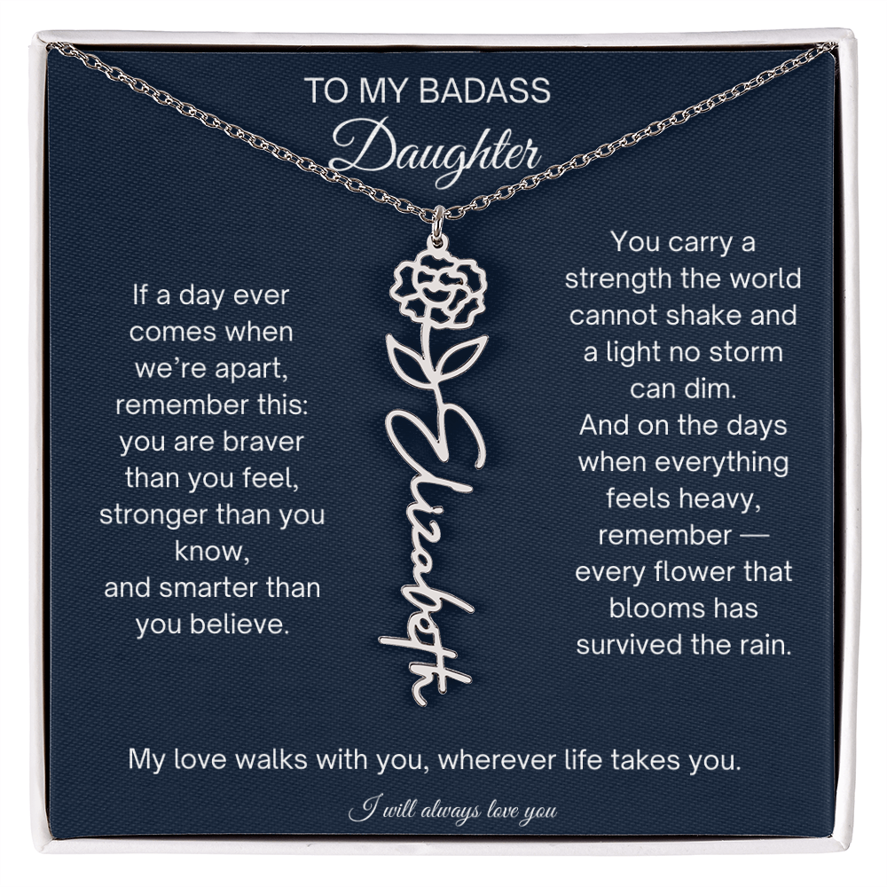 To My Badass Daughter Encouragement Necklace for Daughter