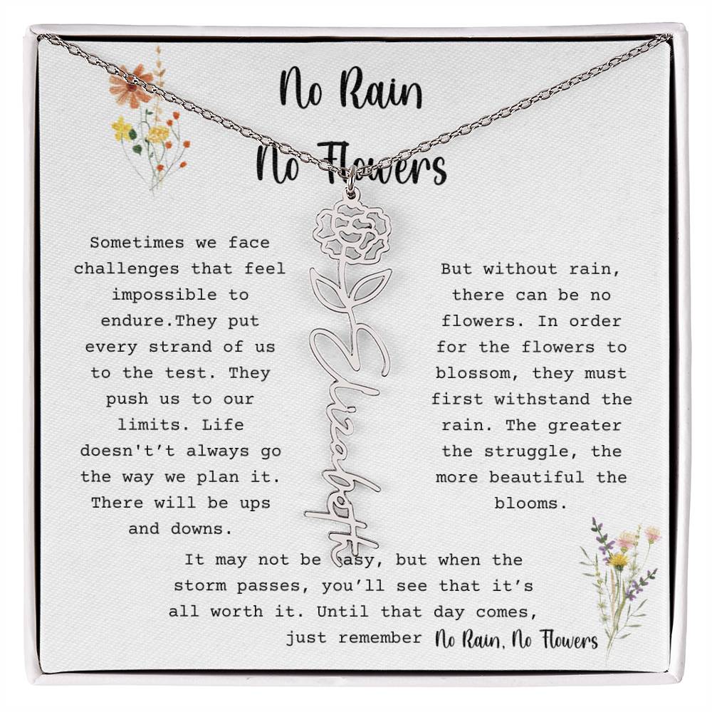 No Rain, No Flowers - Flower Name Necklace2