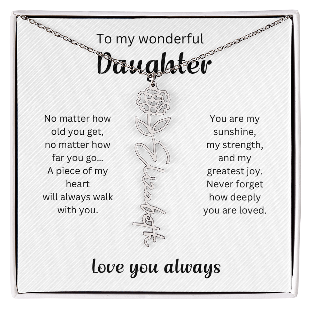 Emotional Gift for Daughter - Birth Flower Name Necklace 4
