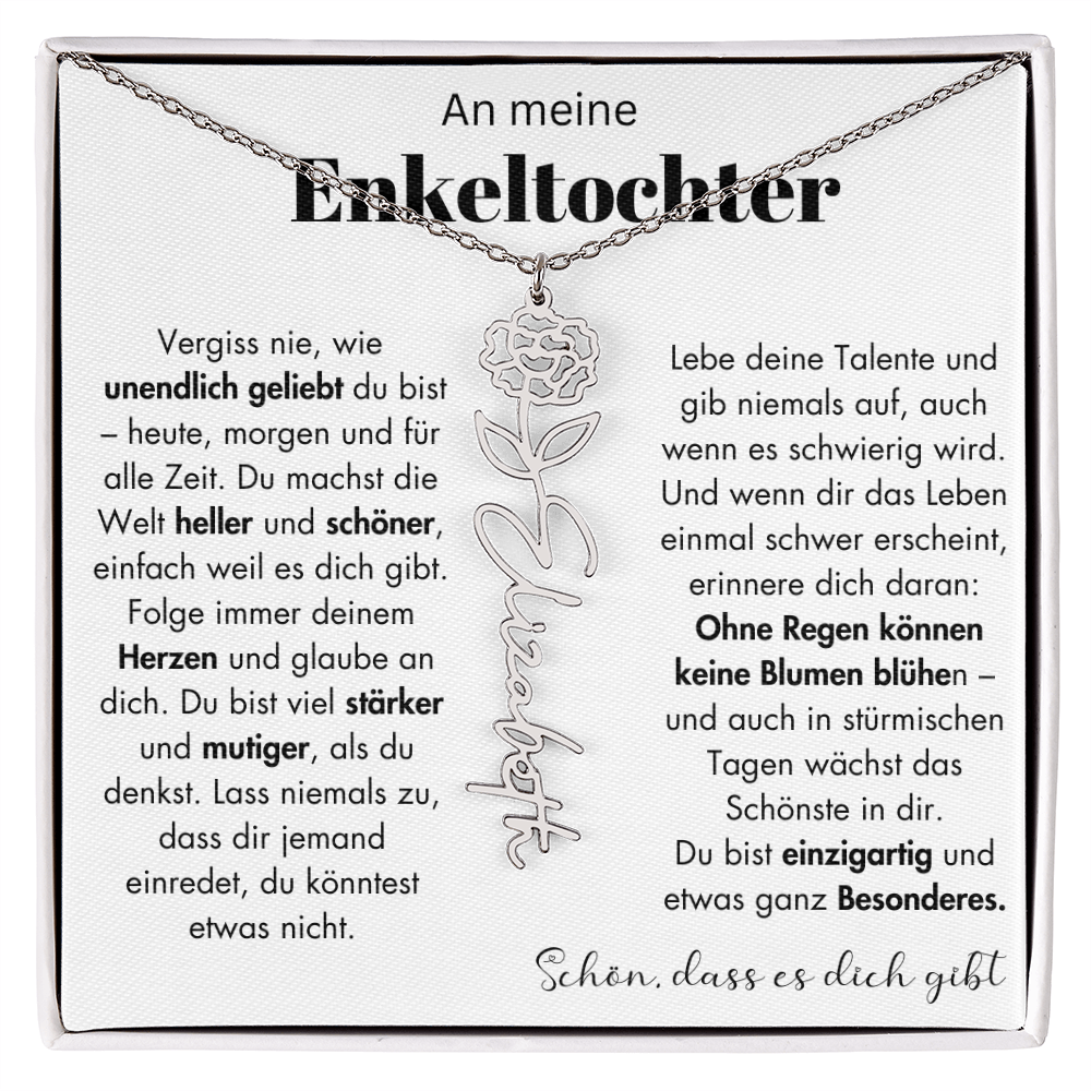 Geschenk Enkeltochter Schmuckkarte mit Spruch unendlich geliebt Mutmacher Erinnerung Weihnachten Geburtstag