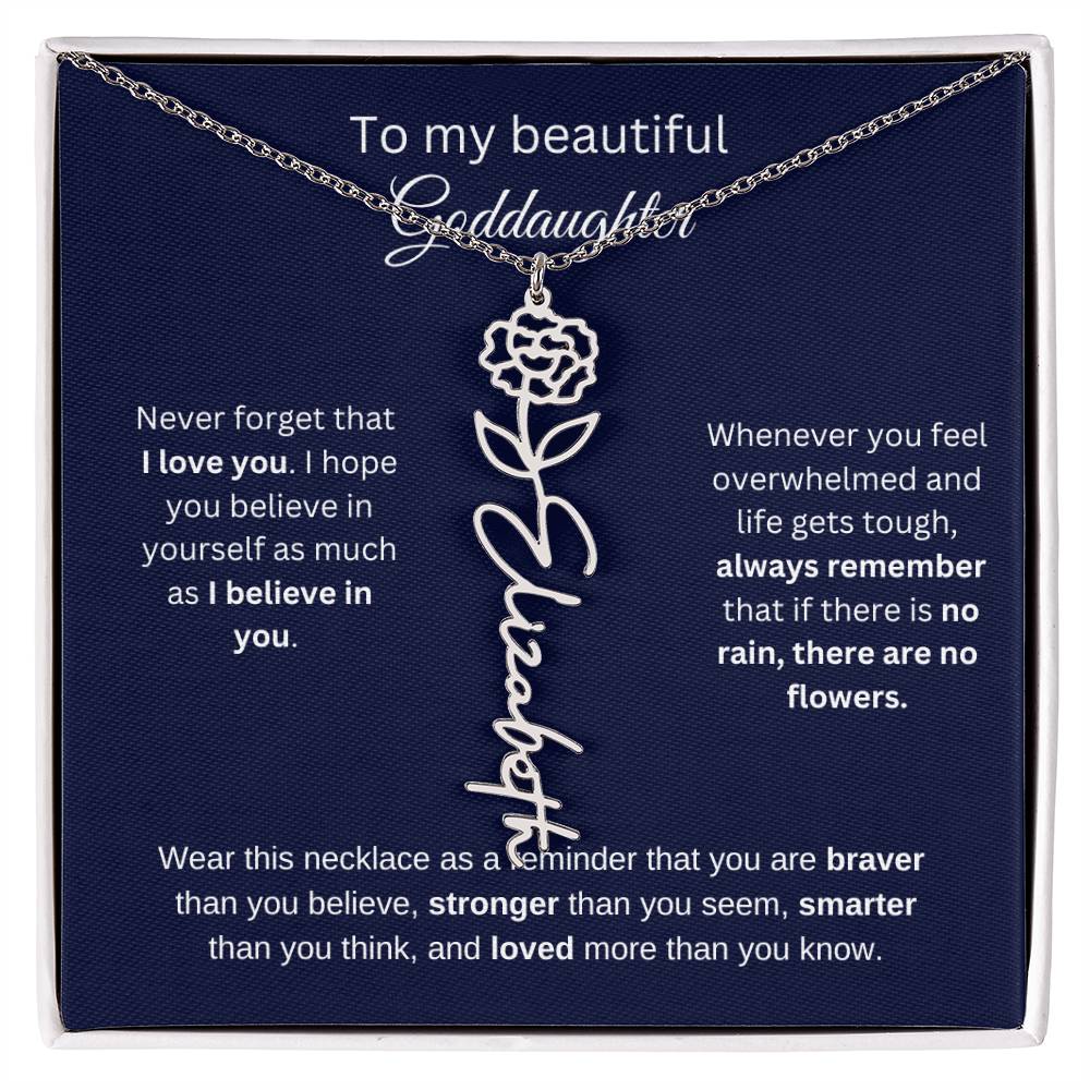 To My Beautiful Goddaughter Flower Necklace 1