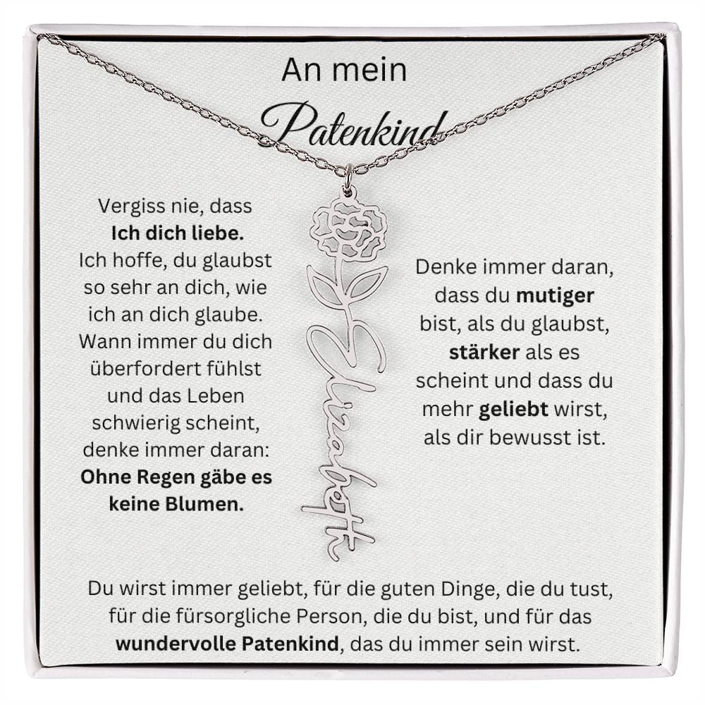 An Mein Patenkind Geburtsblumen Kette