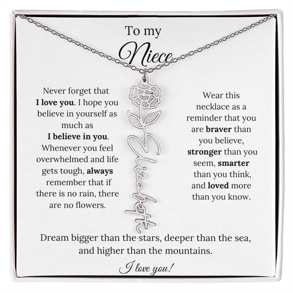 To My  Niece Birthmonth Flower Necklace 4