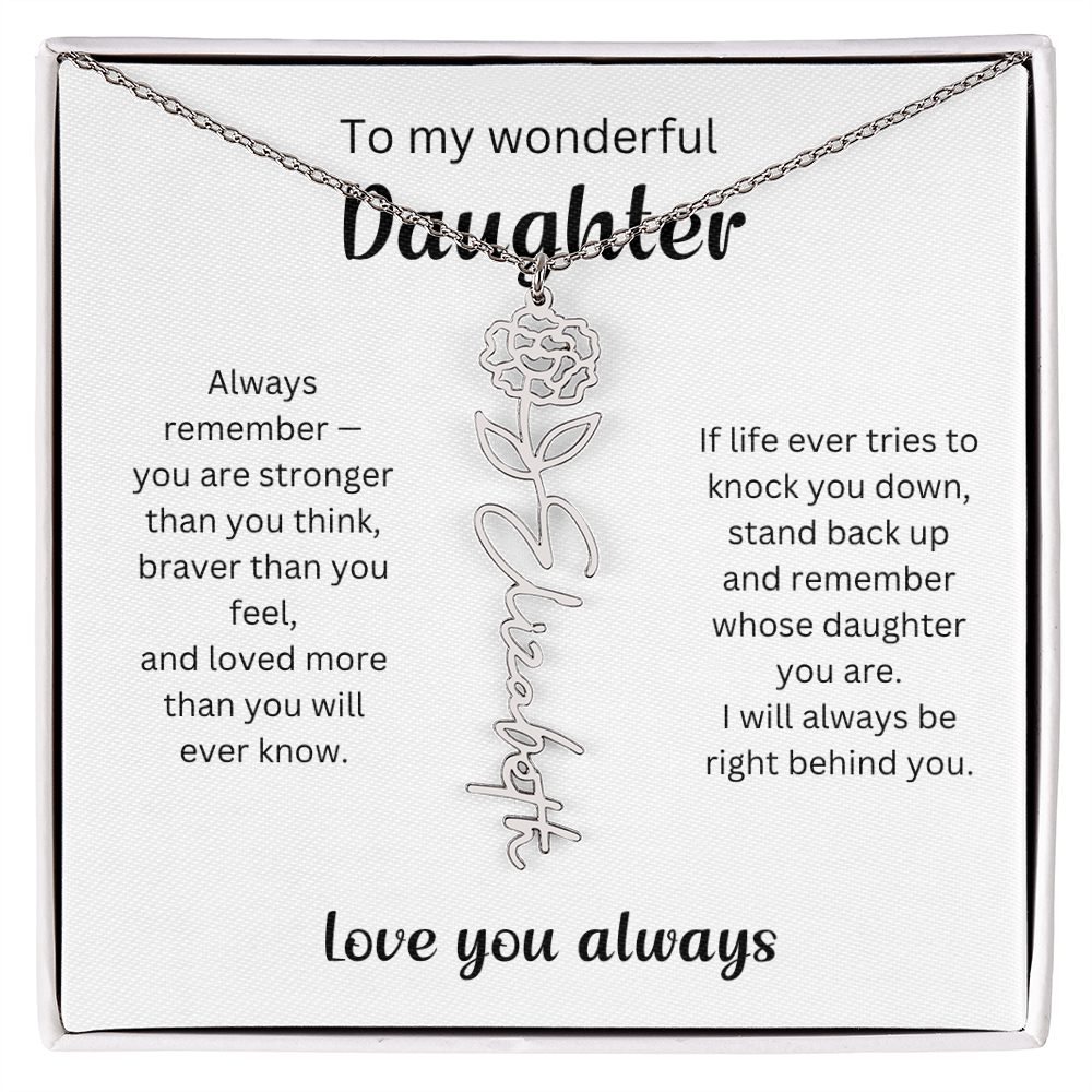 Emotional Gift for Daughter - Birth Flower Name Necklace 5