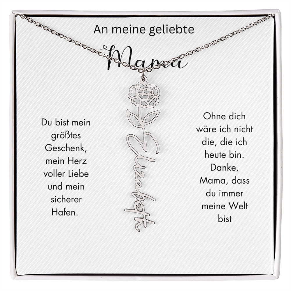 Personalisierte Geburtsblumen Kette für Mama
