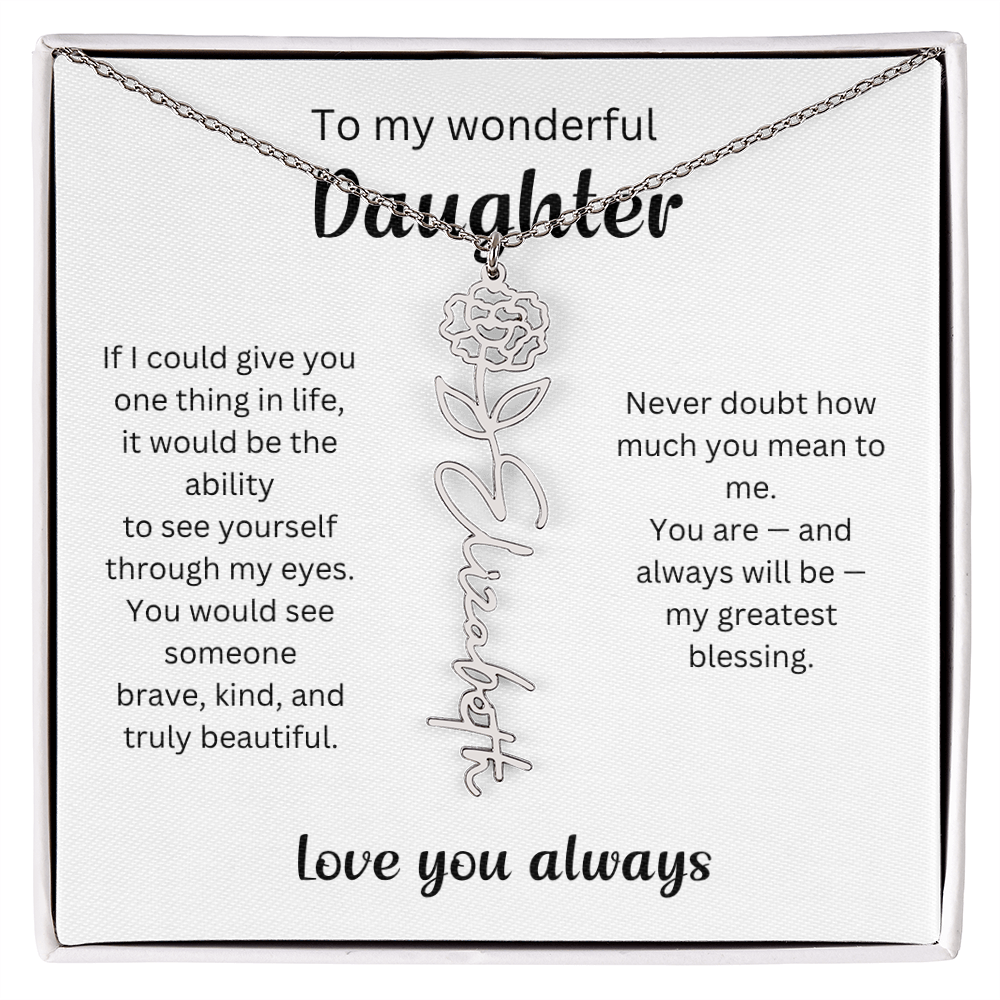 Emotional Gift for Daughter - Birth Flower Name Necklace 3