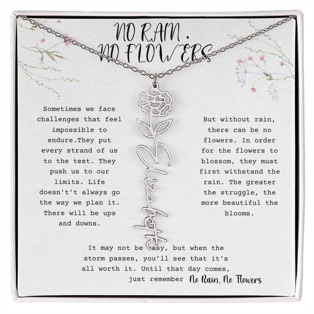 No Rain, No Flowers - Flower Name Necklace 1