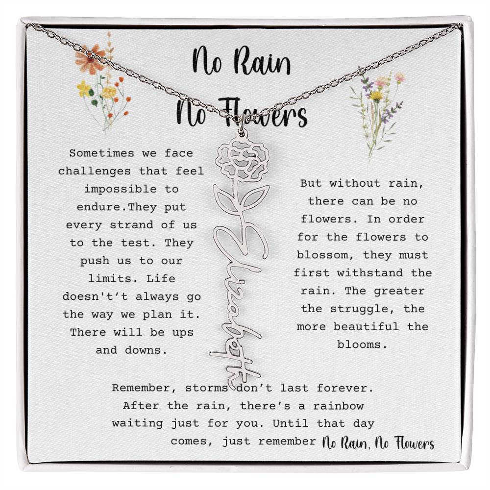 No Rain, No Flowers - Flower Name Necklace 3