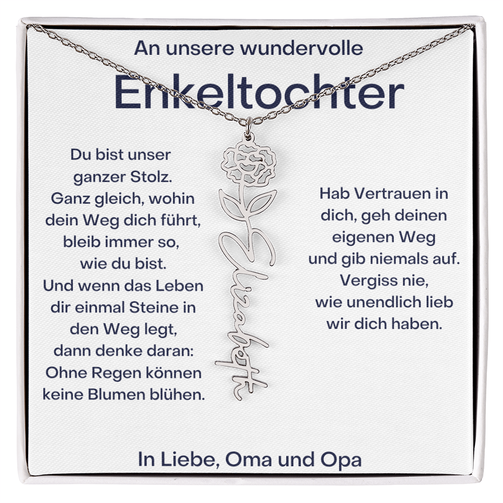 Geburtsblumenkette Mit Namen – Von Oma Und Opa