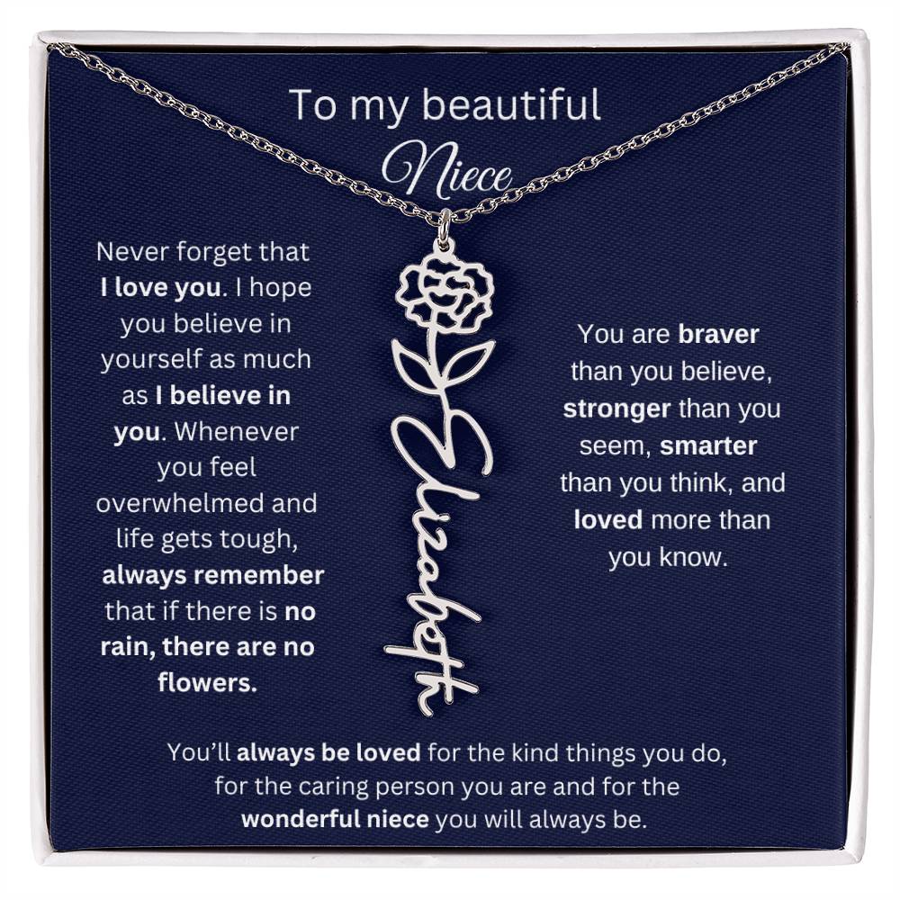 To My Beautiful Niece Flower Necklace 1