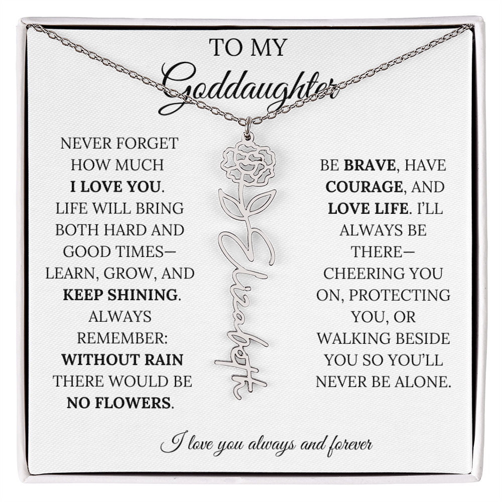 To My Goddaughter - Keepy Shining - Flower Name Necklace