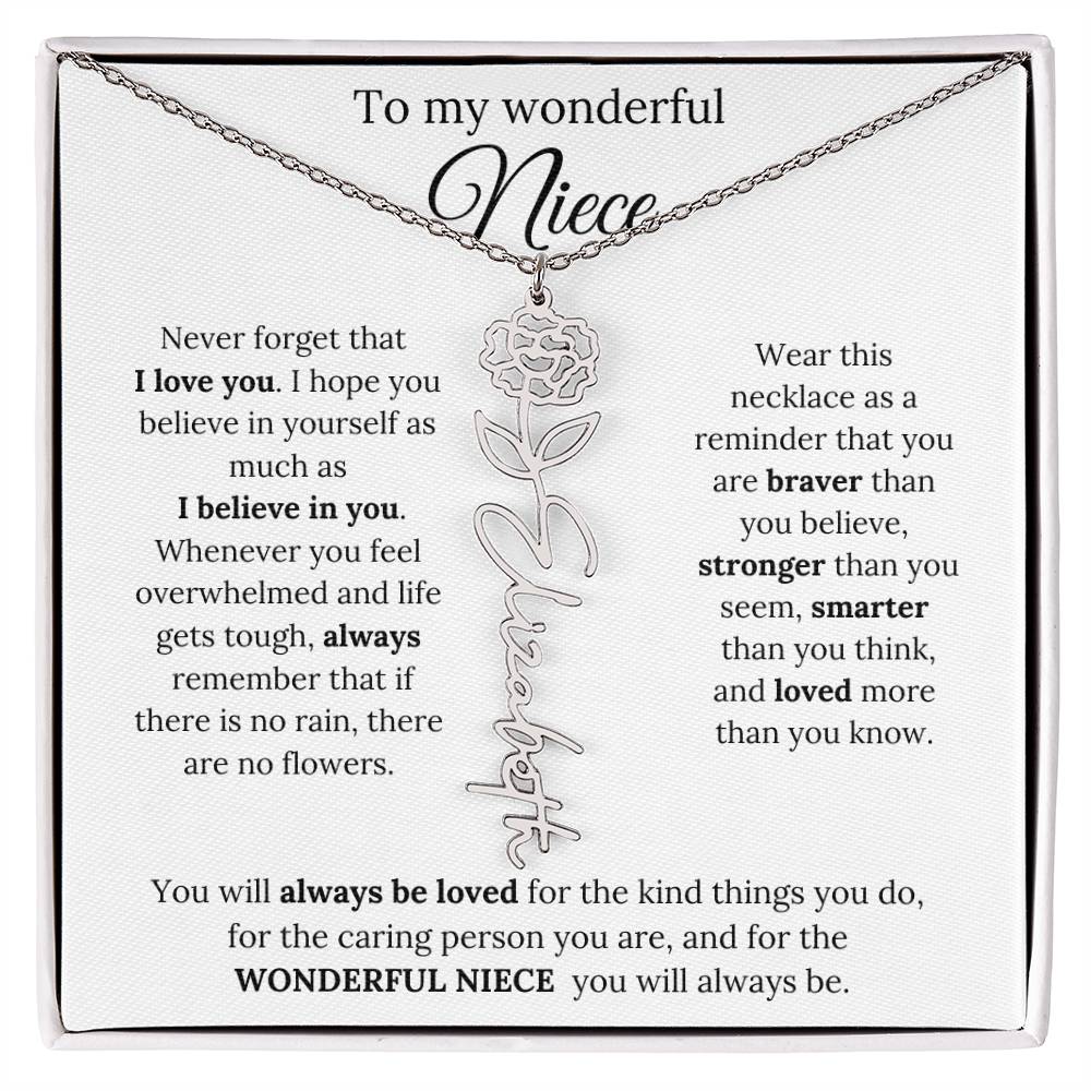 To My  Niece Birthmonth Flower Necklace 1