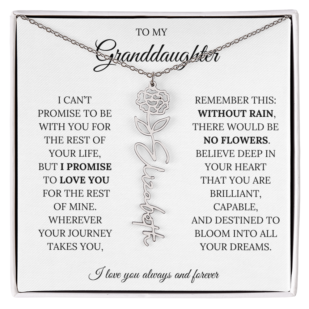To My Granddaughter - You Are Destined To Bloom Into All Your Dreams - Flower Name Necklace