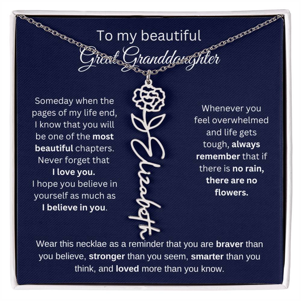 To My Beautiful Great Goddaughter Flower Necklace 2