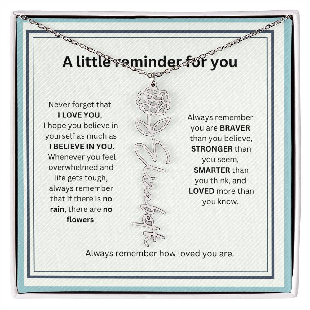 A Little Reminder Of You | Birth Flower Name Necklace
