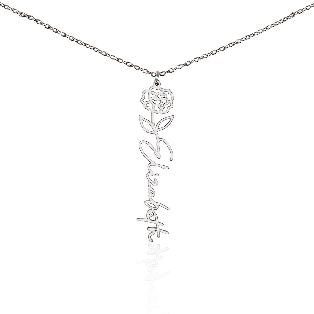 To My Wonderful Granddaughter - Happy 40th Birthday - Flower Name Necklace
