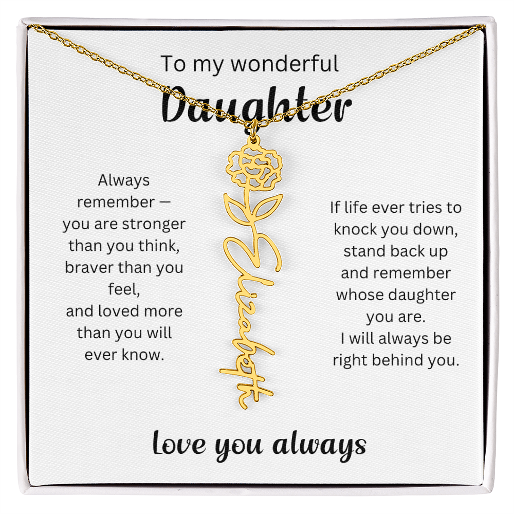 Emotional Gift for Daughter - Birth Flower Name Necklace 5