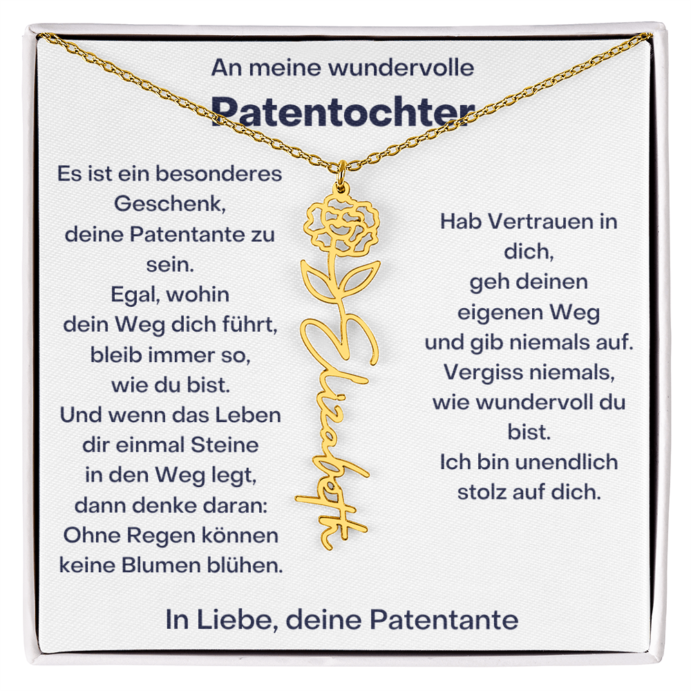Personalisierte Geburtsblumen Kette Für Patentochter Geschenk von Patentante