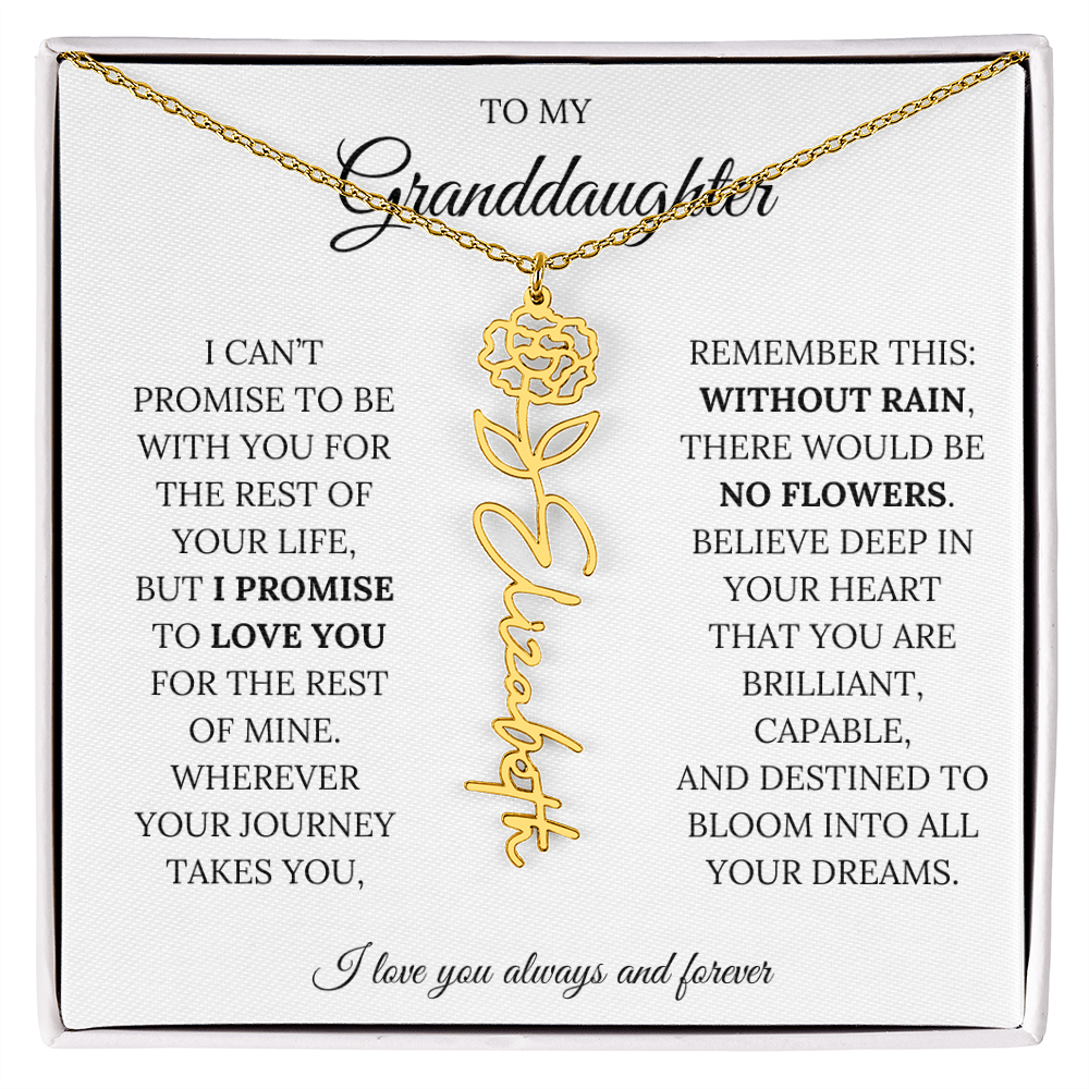 To My Granddaughter - You Are Destined To Bloom Into All Your Dreams - Flower Name Necklace