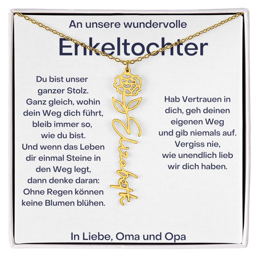 Geburtsblumenkette Mit Namen – Von Oma Und Opa