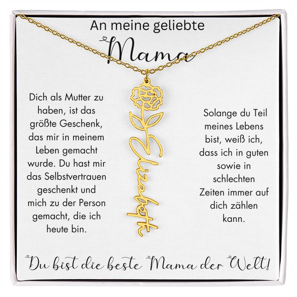 Geburtsblumen Namenskette für Mama