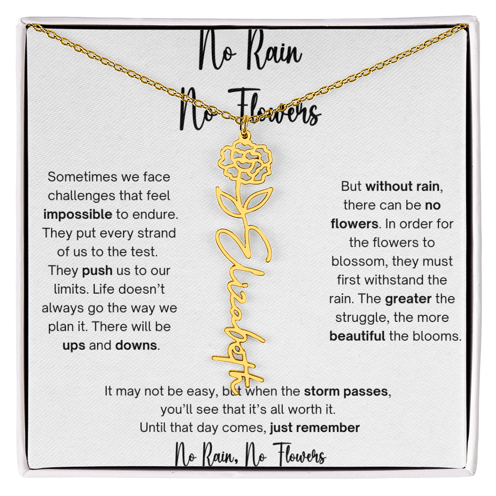 No Rain No Flowers 1 - Flower Name Necklace