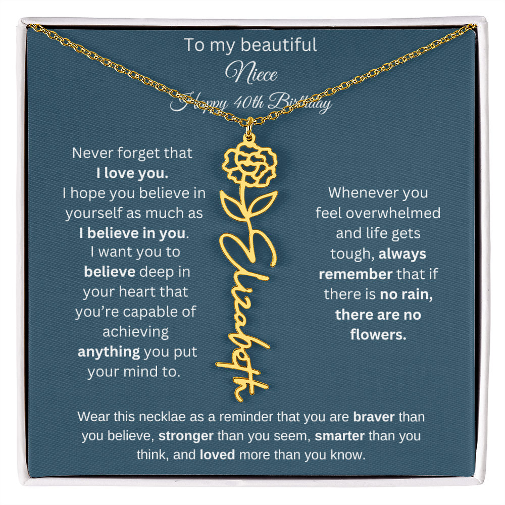To My Beautiful Niece 40th Birthday