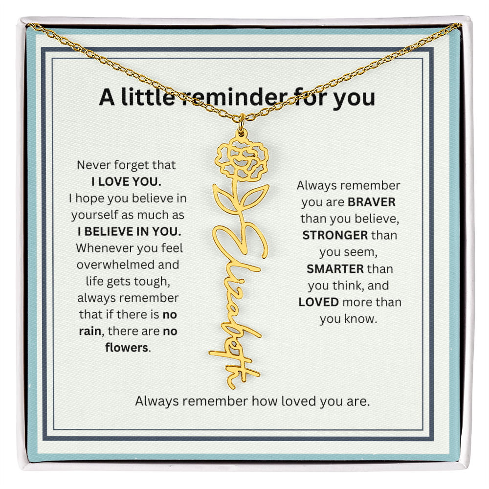 A Little Reminder Of You | Birth Flower Name Necklace