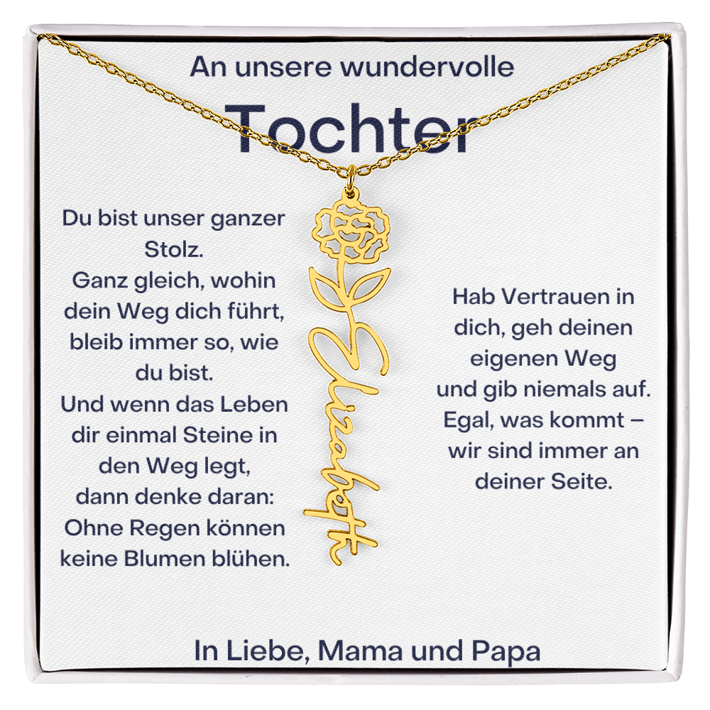 Personalisierte Namenskette Tochter Geschenk - Von Mama und Papa