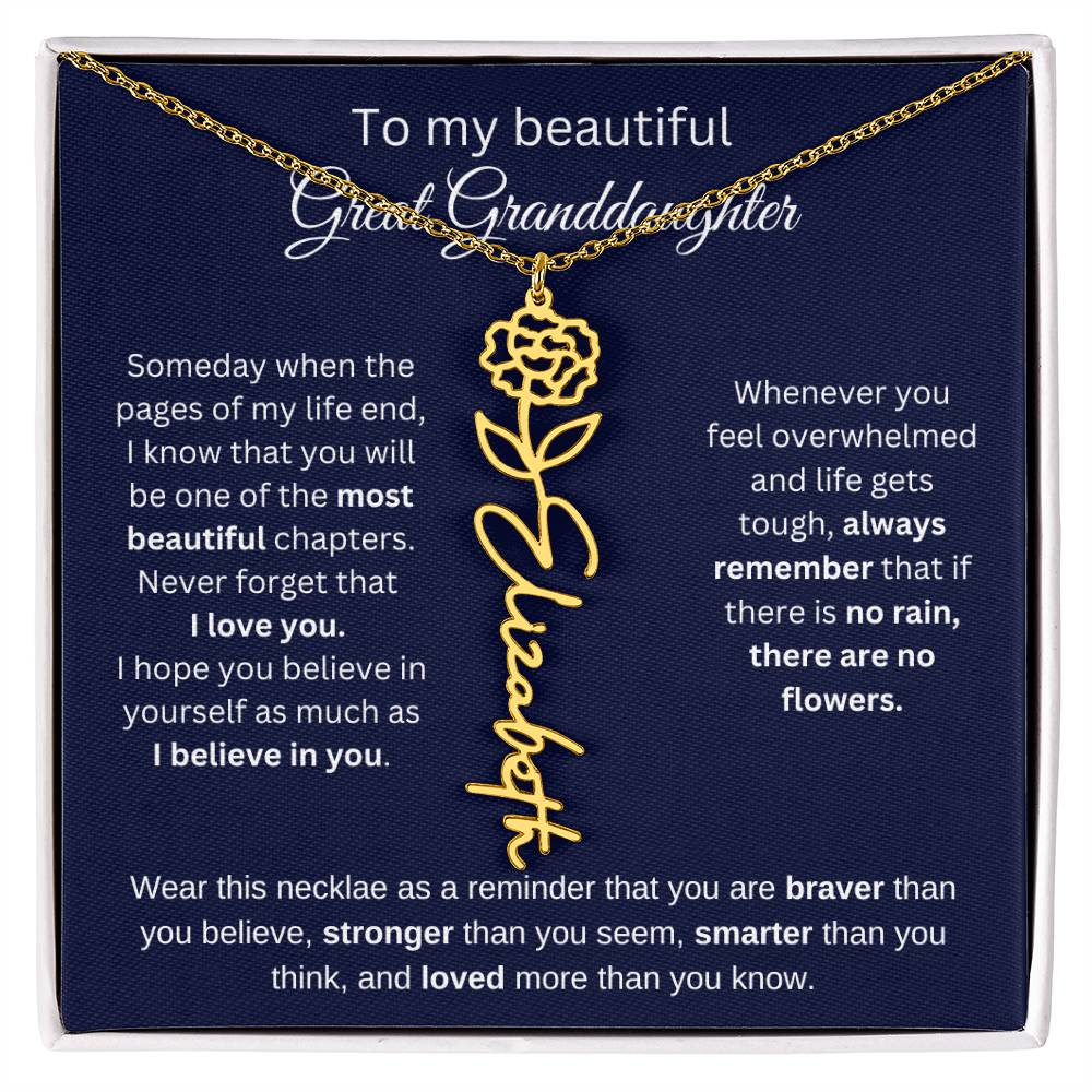 To My Beautiful Great Goddaughter Flower Necklace 2