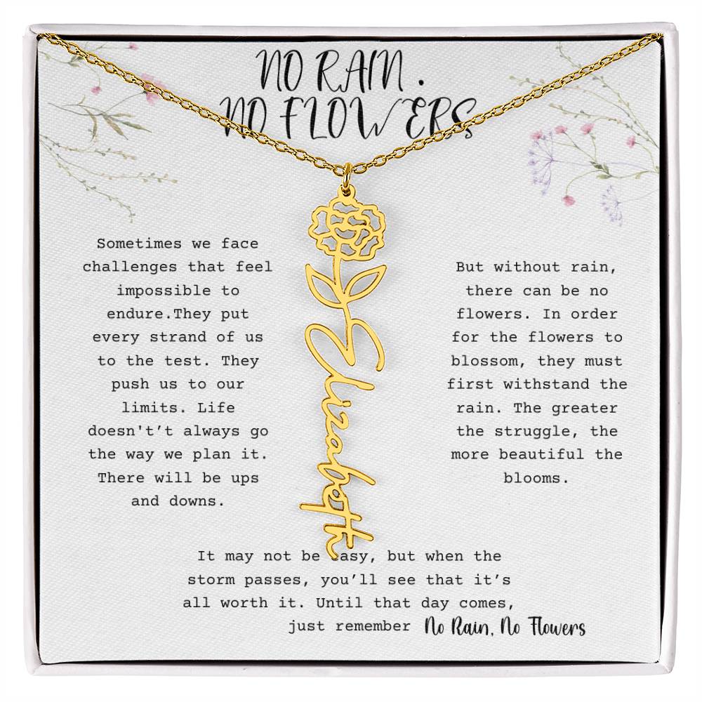 No Rain, No Flowers - Flower Name Necklace 1