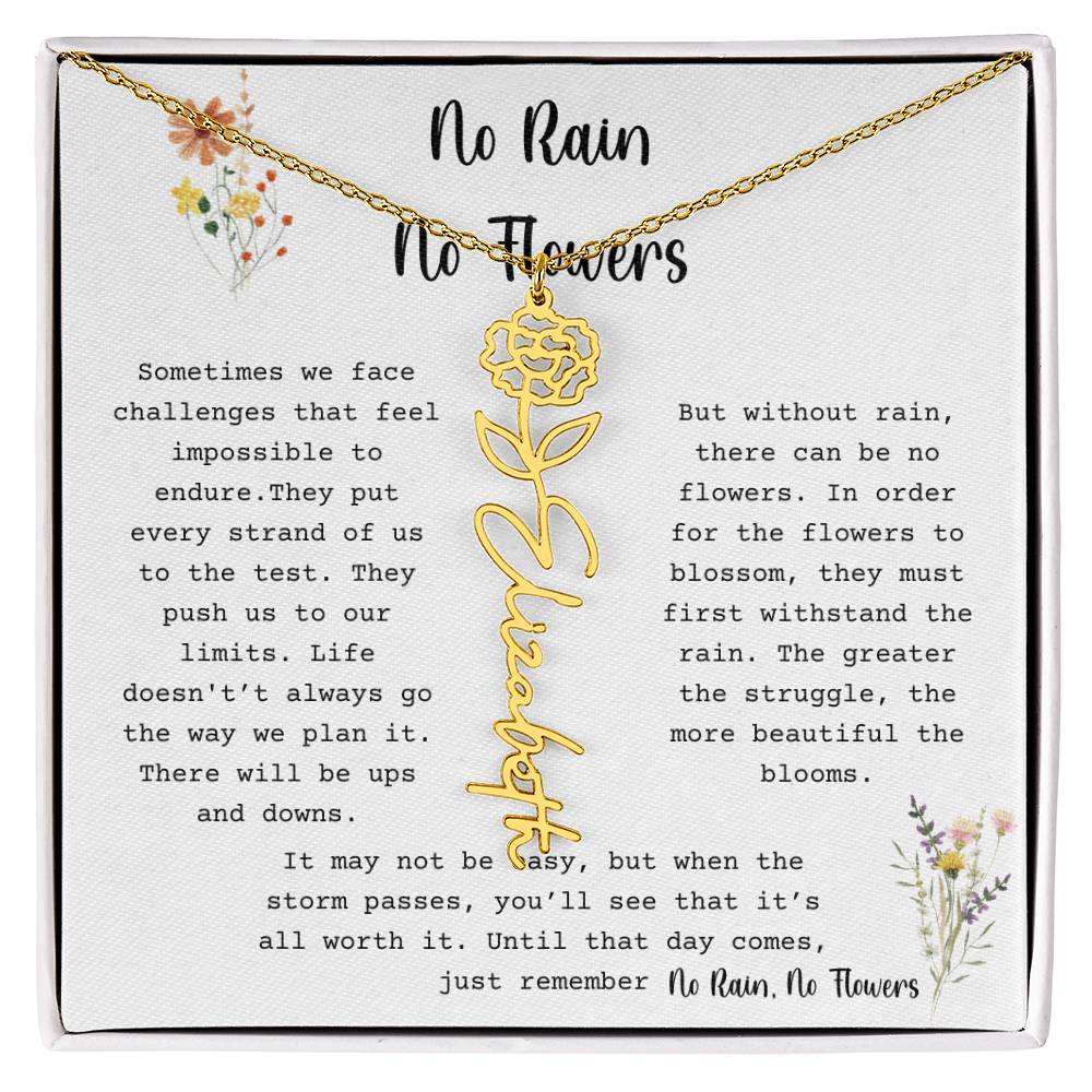 No Rain, No Flowers - Flower Name Necklace2