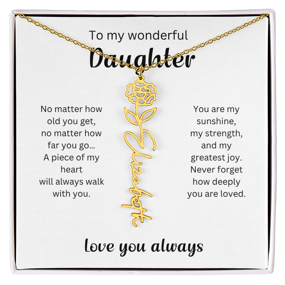 Emotional Gift for Daughter - Birth Flower Name Necklace 4