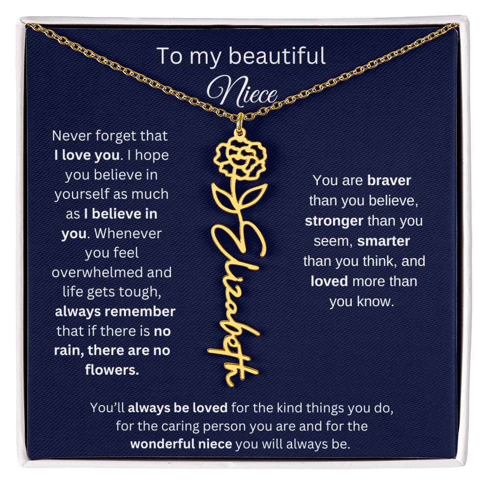To My Beautiful Niece Flower Necklace 1