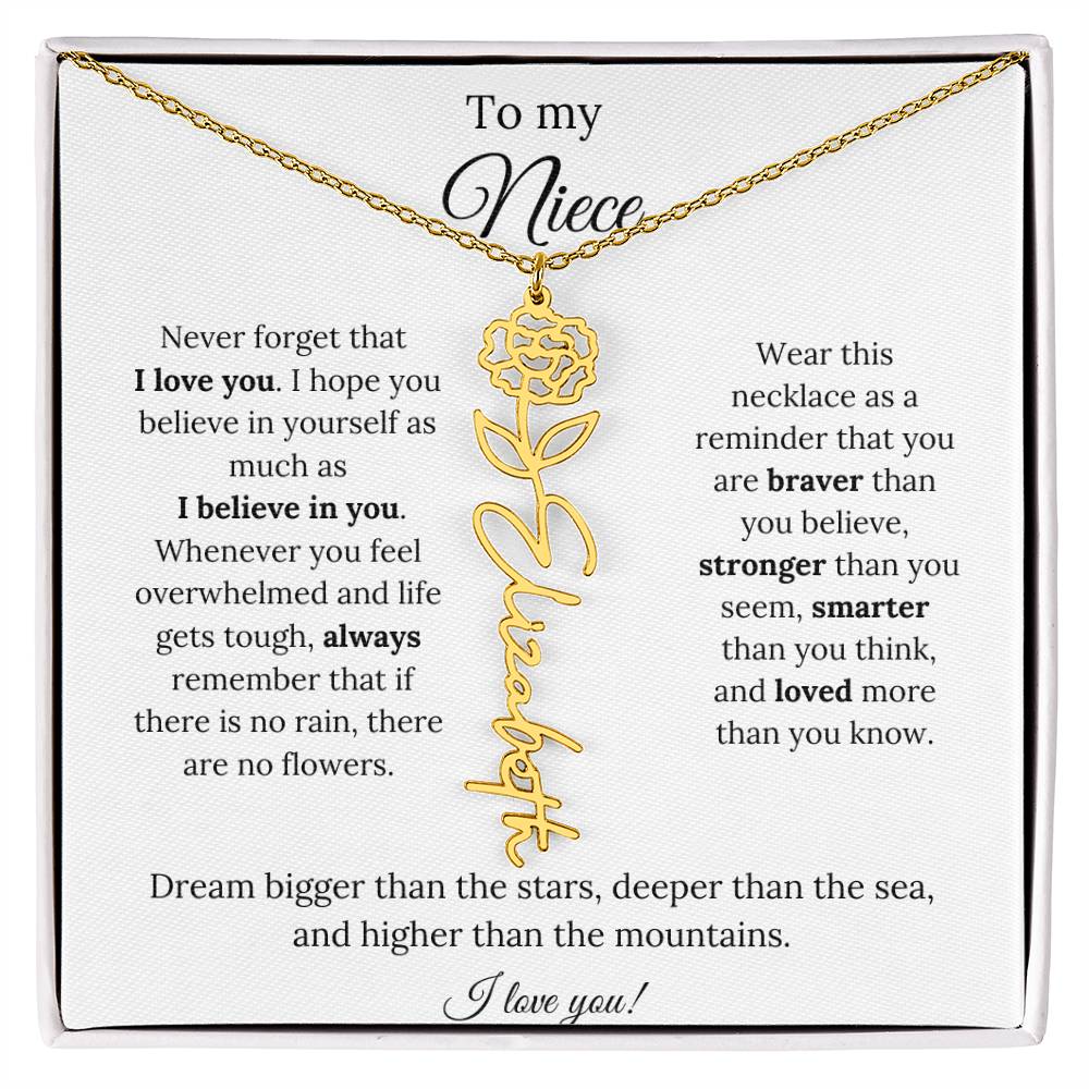 To My  Niece Birthmonth Flower Necklace 4