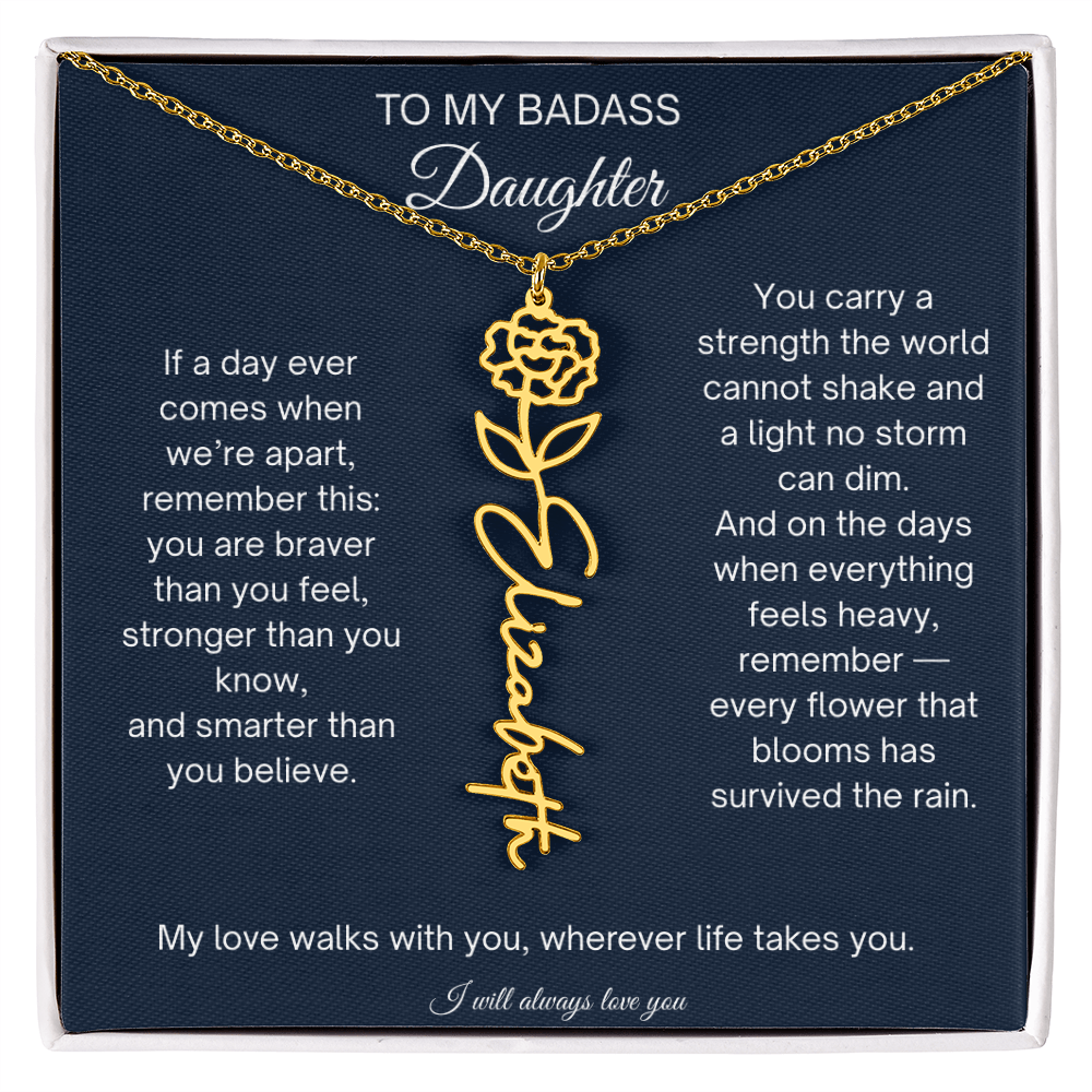 To My Badass Daughter Encouragement Necklace for Daughter